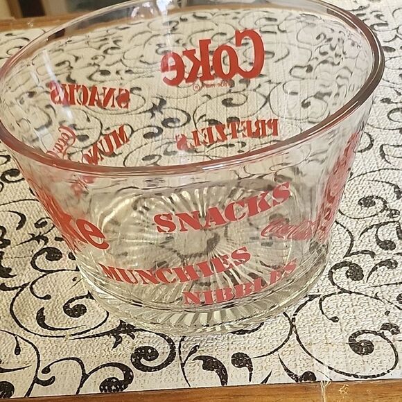 Coca-Cola Red Lettered Glass Bowl - Picture 1 of 7